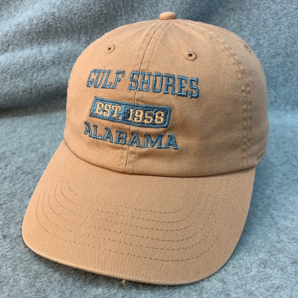 Gulf Shores Alabama Unisex Tan Newhattan Baseball Hat Est 1958 Embroidered OSFA